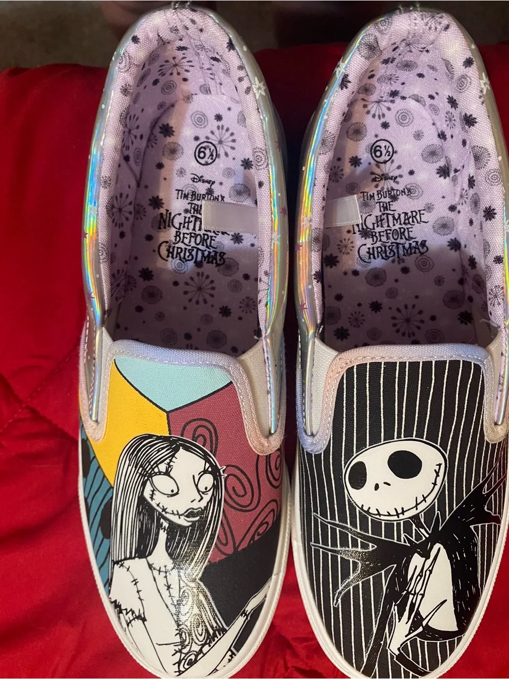 The Nightmare Before Christmas Kids Slip-On Shoes - Jack & Sally Graphic